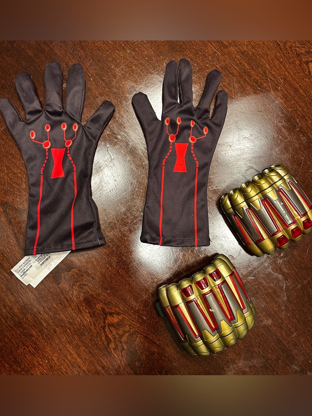 Disney Store Marvel Black Widow Gloves with Gold Wrist Gauntlets